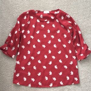Everly elephant blouse